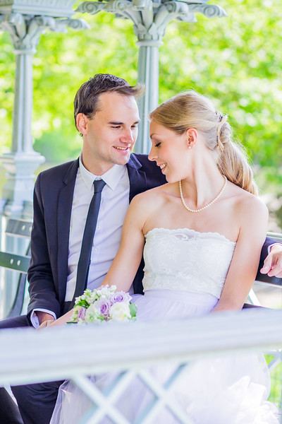 Couple at Ladies Pavilion - Central Park Wedding - New York City