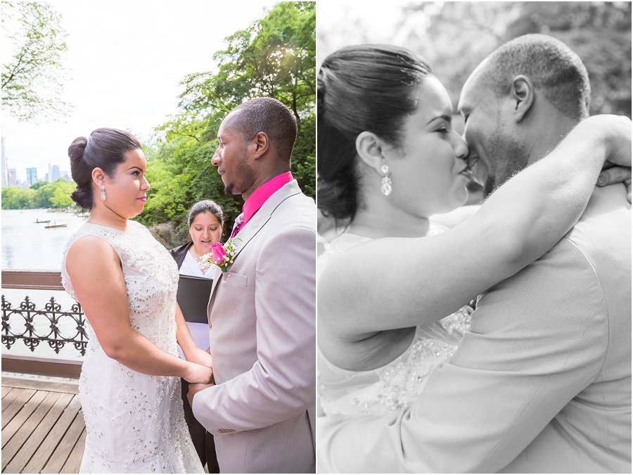 Central Park Wedding Kiss